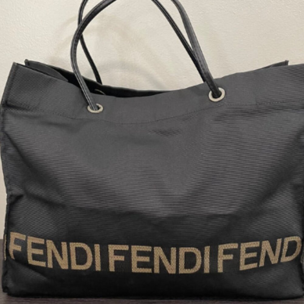 Black Fendi Tote with pouch